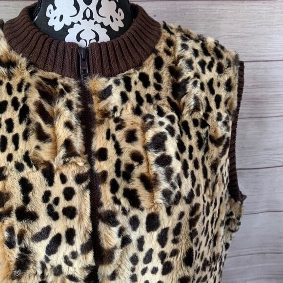 Parkhurst Outdoor Edition Cheetah Print Sweater Vest with Zipper Front Size XL - Picture 5 of 12